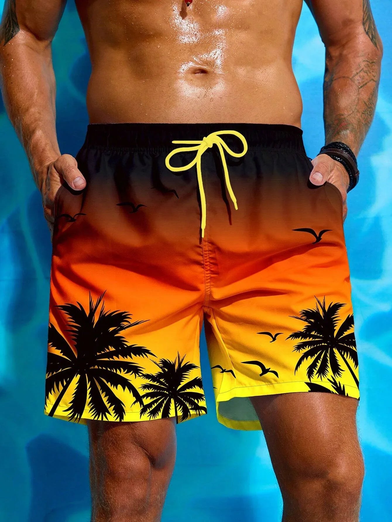 Breathable Swim Trunks with Pockets